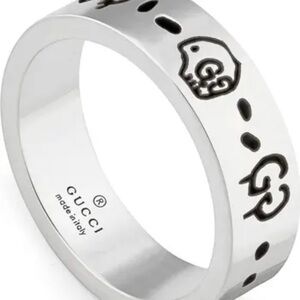 Gucci Silver Band with Iconic Logo